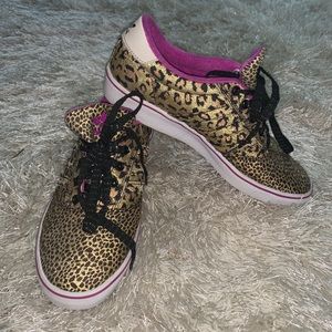 Leopard Magenta and Gold Adidas Sneakers